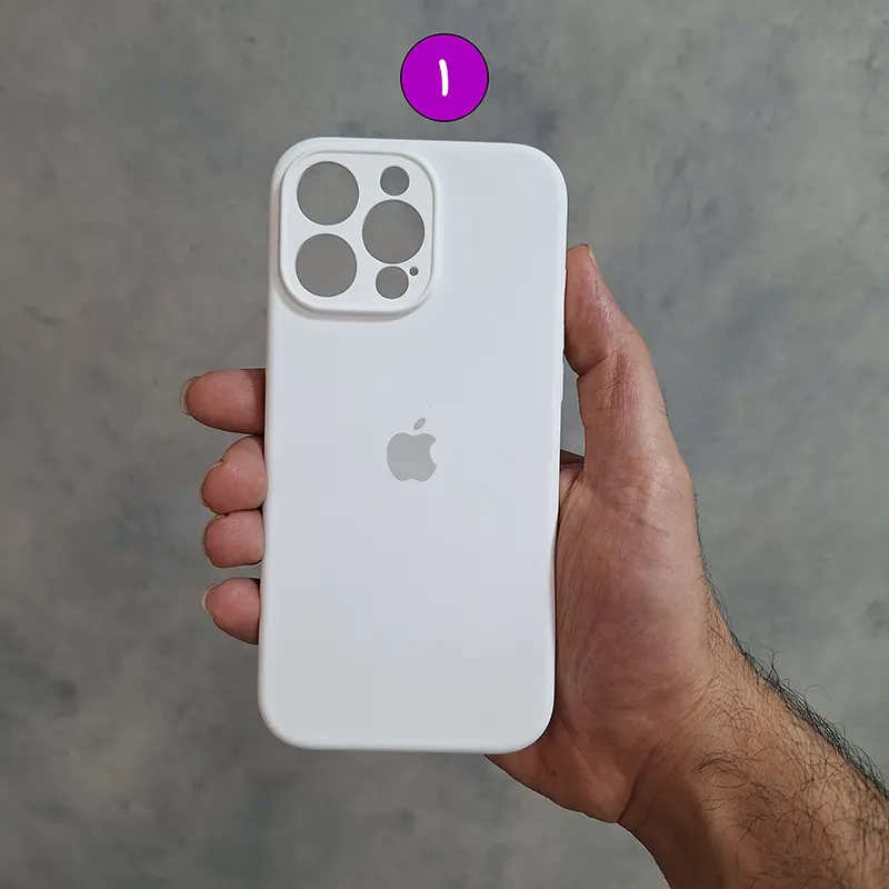 قاب (کاور، گارد، کیس) آیفون 16 پرومکس (iphone 16 pro max) سیلیکونی اصلی ساده سفید 1