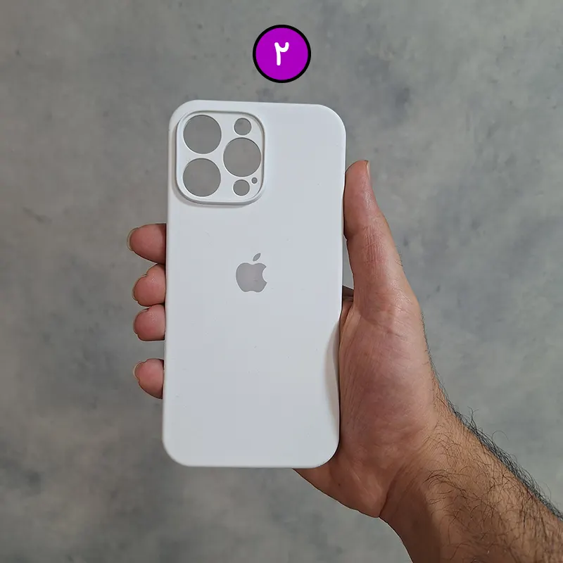 قاب (کاور، گارد، کیس) آیفون 16 پرومکس (iphone 16 pro max) سیلیکونی اصلی ساده سفید صدفی 2