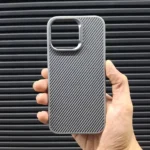 قاب (کاور، گارد، کیس) آیفون 15 پرومکس پسرانه (iphone 16 pro max) فیبر کربن stylish نقره ای