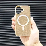 قاب (کاور، گارد، کیس) آیفون نرمال (iphone) دخترانه طرح سواروسکی - swarovski فول نگین شاین دار براق با مگ سیف مگنتی و محافظ لنز بدون شیشه طلایی