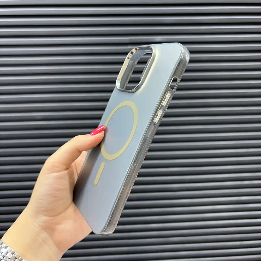 قاب (کاور، گارد، کیس) اپل آیفون (iphone) هولوگرامی more مگسیف دار (مگنتی - آهنربایی) طوسی