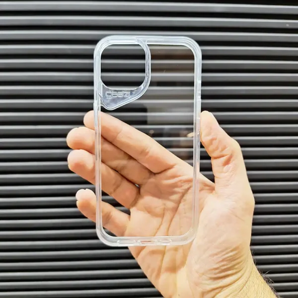 قاب (کاور، گارد، کیس) اپل آیفون (iphone) شفاف شیشه ای بی رنگ دکمه فلزی gear4 D30