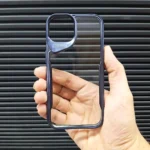 قاب (کاور، گارد، کیس) اپل آیفون (iphone) شفاف شیشه ای بی رنگ دکمه فلزی gear4 D30 سرمه ای