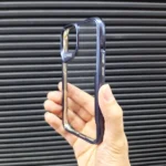قاب (کاور، گارد، کیس) اپل آیفون (iphone) شفاف شیشه ای بی رنگ دکمه فلزی gear4 D30 سرمه ای