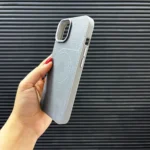 قاب (کاور، گارد، کیس) اپل آیفون (iphone) طرح کربن با لبه محافظ لنز خاکستری