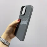 قاب (کاور، گارد، کیس) اپل آیفون (iphone) طرح کربن با لبه محافظ لنز خاکستری