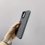 قاب (کاور، گارد، کیس) اپل آیفون (iphone) طرح کربن با لبه محافظ لنز خاکستری
