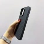 قاب (کاور، گارد، کیس) اپل آیفون (iphone) طرح کربن با لبه محافظ لنز مشکی