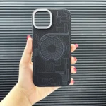 قاب (کاور، گارد، کیس) اپل آیفون (iphone) طرح کربن با لبه محافظ لنز مشکی