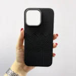 قاب (کاور، گارد، کیس) اپل آیفون (iphone) طرح کربن با لبه محافظ لنز مشکی