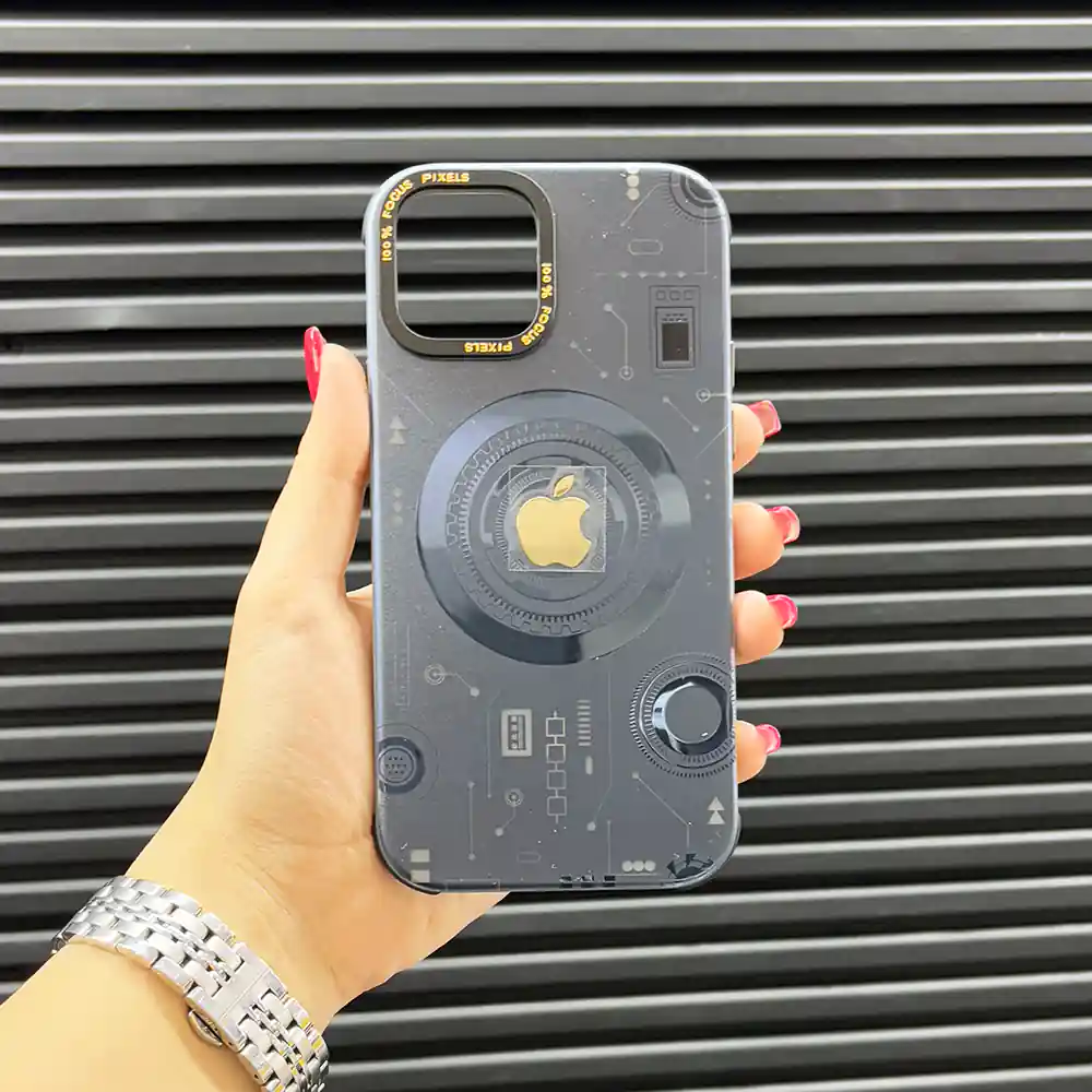 قاب (کاور، گارد، کیس) اپل آیفون (iphone) مگ سیف و بامپر دار تکنولوژی سرمه ای