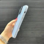 قاب (کاور، گارد، کیس) اپل آیفون (iphone) مات مگ سیف و محافظ لنز دار برجسته آبی