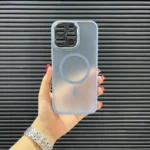 قاب (کاور، گارد، کیس) اپل آیفون (iphone) مات مگ سیف و محافظ لنز دار برجسته آبی