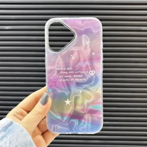 قاب گوشی (کاور، گارد، کیس) اپل آیفون (iphone) دخترانه طرح دار فانتزی سه بعدی هولوگرامی دریا بنفش