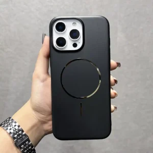 قاب گوشی (کاور، گارد، کیس) اپل آیفون (iphone) ساده pc نازک مگ سیف دار (مگنتی - آهنربایی) مشکی