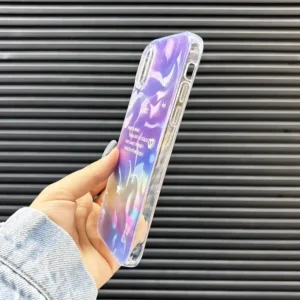قاب گوشی (کاور، گارد، کیس) اپل آیفون (iphone) دخترانه طرح دار فانتزی سه بعدی هولوگرامی دریا بنفش