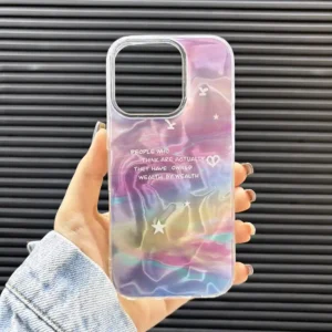 قاب گوشی (کاور، گارد، کیس) اپل آیفون (iphone) دخترانه طرح دار فانتزی سه بعدی هولوگرامی دریا بنفش