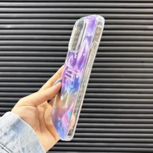 قاب گوشی (کاور، گارد، کیس) اپل آیفون (iphone) دخترانه طرح دار فانتزی سه بعدی هولوگرامی دریا بنفش